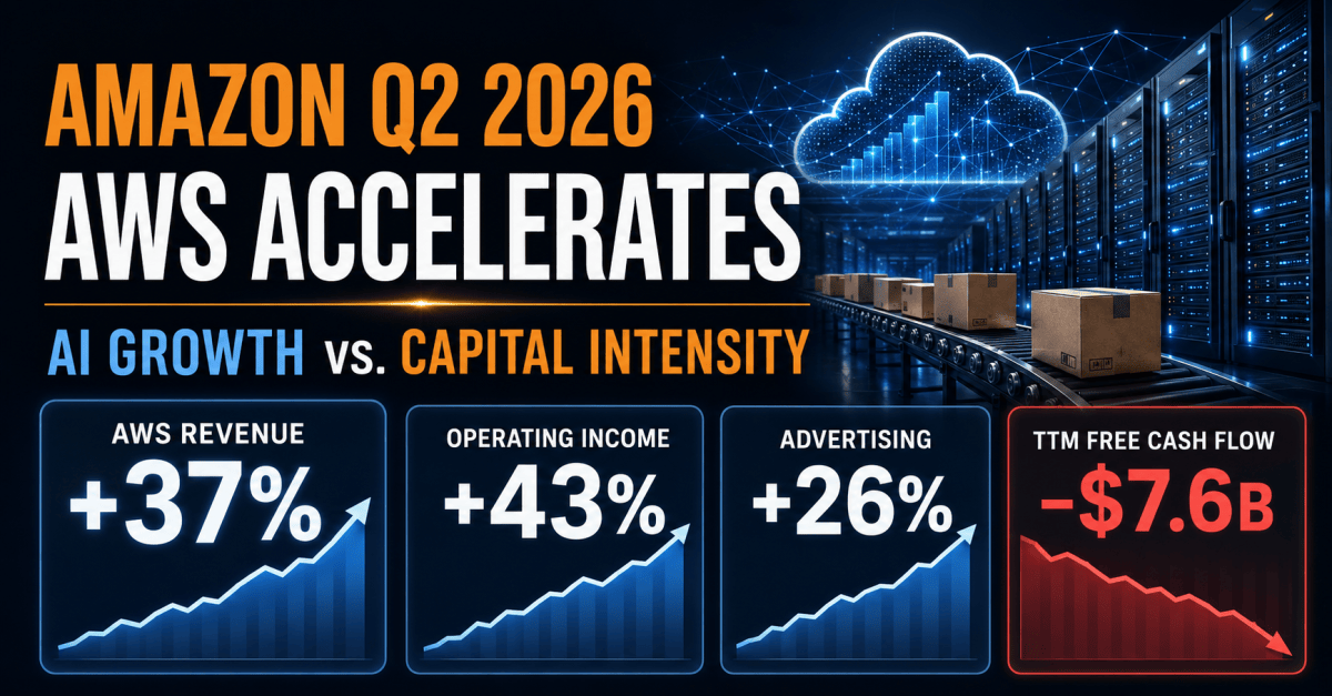 Amazon Q2 2026: AWS Accelerates, but Has the Stock Already Priced In the AI&nbsp;Upside?